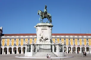 Statue of King Jose I at the Praca do Comercio in Lisbon