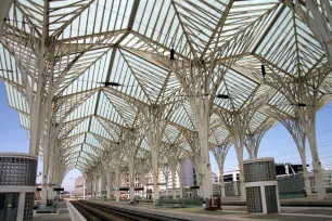 The platforms of the Oriente Station in Lisbon