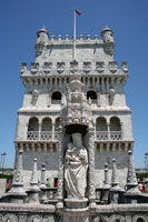 Statue of Mary at the Belem Tower in Lisbon