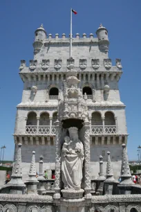 Statue of Mary at the Belem Tower in Lisbon