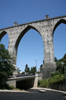 One of the arches of the Aguas Livres aqueduct in Lisbon