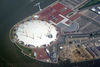 Aerial view of the O2 Arena in London