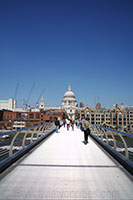 View of the St. Paul's Cathedral from the Millennium Bridge in London