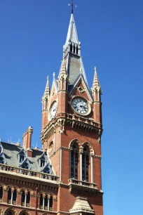 Clock Tower of St. Pancras Station in London