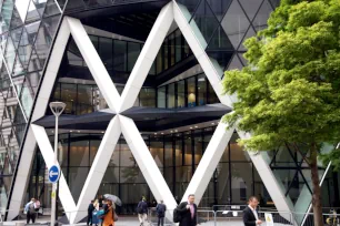 The Gherkin entrance.