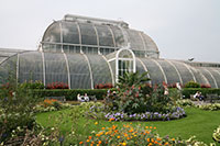 The famous Palm House at the Kew Gardens in London