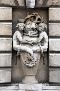 Sculpture of Mermen on Somerset House in London