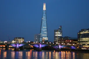 The Shard in London at night