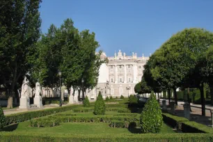 Gardens of the Plaza de Oriente in Madrid, Spain