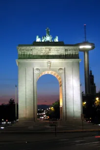 Arco de la Victoria at night, Madrid
