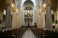 Main nave of the Almudena Cathedral, Madrid, Spain