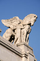 Winged horse on the central station in Milan