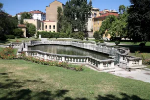 Fish pond in the Guastalla Garden in Milan