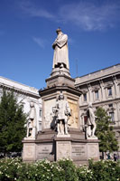 Leonardo da Vinci Monument at the Piazzo della Scala in Milan