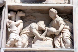 Relief on the facade of the Milan Cathedral