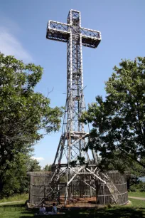 The Mount Royal Cross with its support platform in Montreal