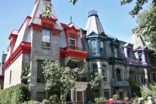 Victorian Houses at the Square St. Louis in Montreal