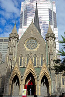 Front facade of the Christ Church Cathedral in Montreal