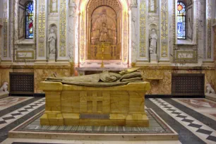 Tomb of Ignace Bourget in the Mary, Queen of the world cathedral in Montreal