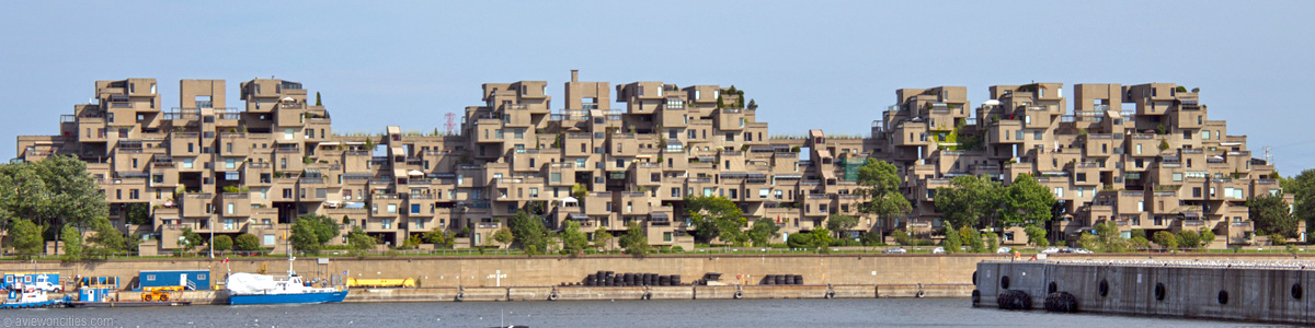 Habitat '67 seen from the old Port of Montreal