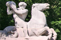 Man astride a horse, Wittelsbach Fountain