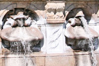 Water spouting fish snouts, Wittelsbach Fountain