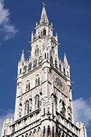 The spire of the Neues Rathaus in Munich