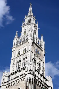 The spire of the Neues Rathaus in Munich