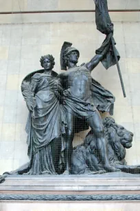 Statue of the Bavarian Army at the Feldherrnhalle in Munich