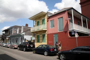 Colorful Houses in Bourbon Street, French Quarter