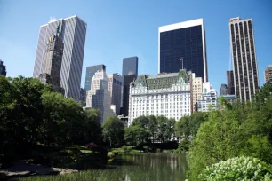 The plaza seen from Central Park, New York