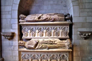 Medieval tombs at The Cloisters in Manhattan, New York City