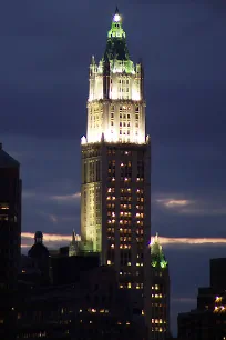 Woolworth Building at night, New York