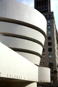 Facade of the Solomon R Guggenheim Museum in New York