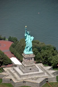 Aerial view of the Statue of Liberty