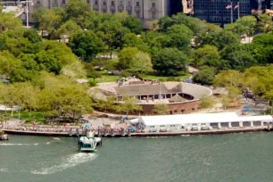 Castle Clinton seen from the air, New York City