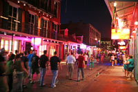 Bourbon Street at night