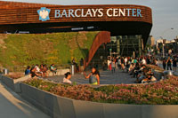 The plaza in front of the Barclays Center