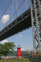 The Little Red Lighthouse beneath the George Washington Bridge in New York