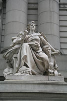 America - Four Continents Sculpture at the entrance of the Custom House, New York
