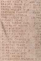 Names of war casualties inscribed in the East Coast War Memorial