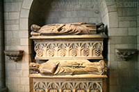 Medieval tombs at The Cloisters in Manhattan, New York City