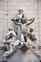 Statues on the base of the Maine Monument, New York City