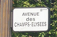 Champs-Élysées street name sign