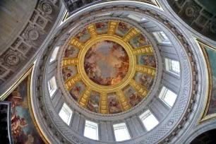The painted dome of the Invalides seen from inside the chapel
