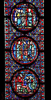 Detail of the stained-glass windows in the Sainte-Chapelle, Paris