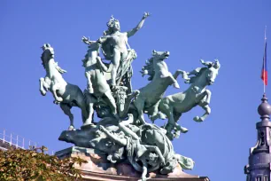 Sculpture of Georges Recipon on the Grand Palais in Paris