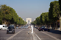 Champs Elysees seen towards Arc de Triomphe