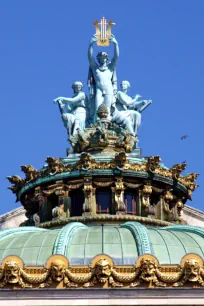 Statue of Apollo on top of the Opera Garnier in Paris
