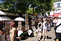 Artists selling paintings at the Place du Tertre in Montmartre